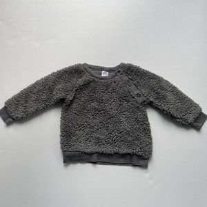 NORDSTROM Baby 9-12 month furry loop knit sweater w/ raglan neck buttons